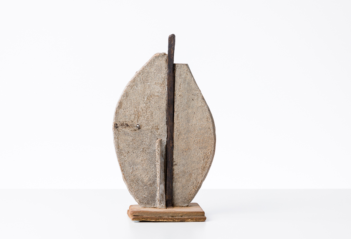 COMPOSITION #12, 2015 stoneware and slip, 10 1/2 x 6 x 3 in private collection