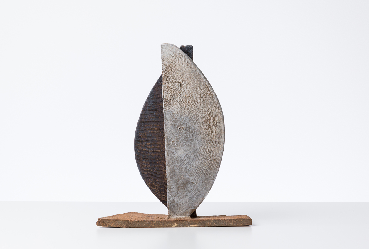 COMPOSITION #11, 2015 stoneware and slip, 11 x 9 1/4 x 2 1/2 in