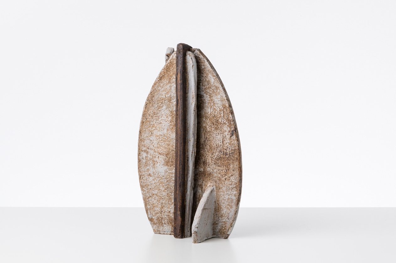 COMPOSITION #7, 2015 stoneware and slip, 11 x 6 1/2 x 3 3/4 in, private collection