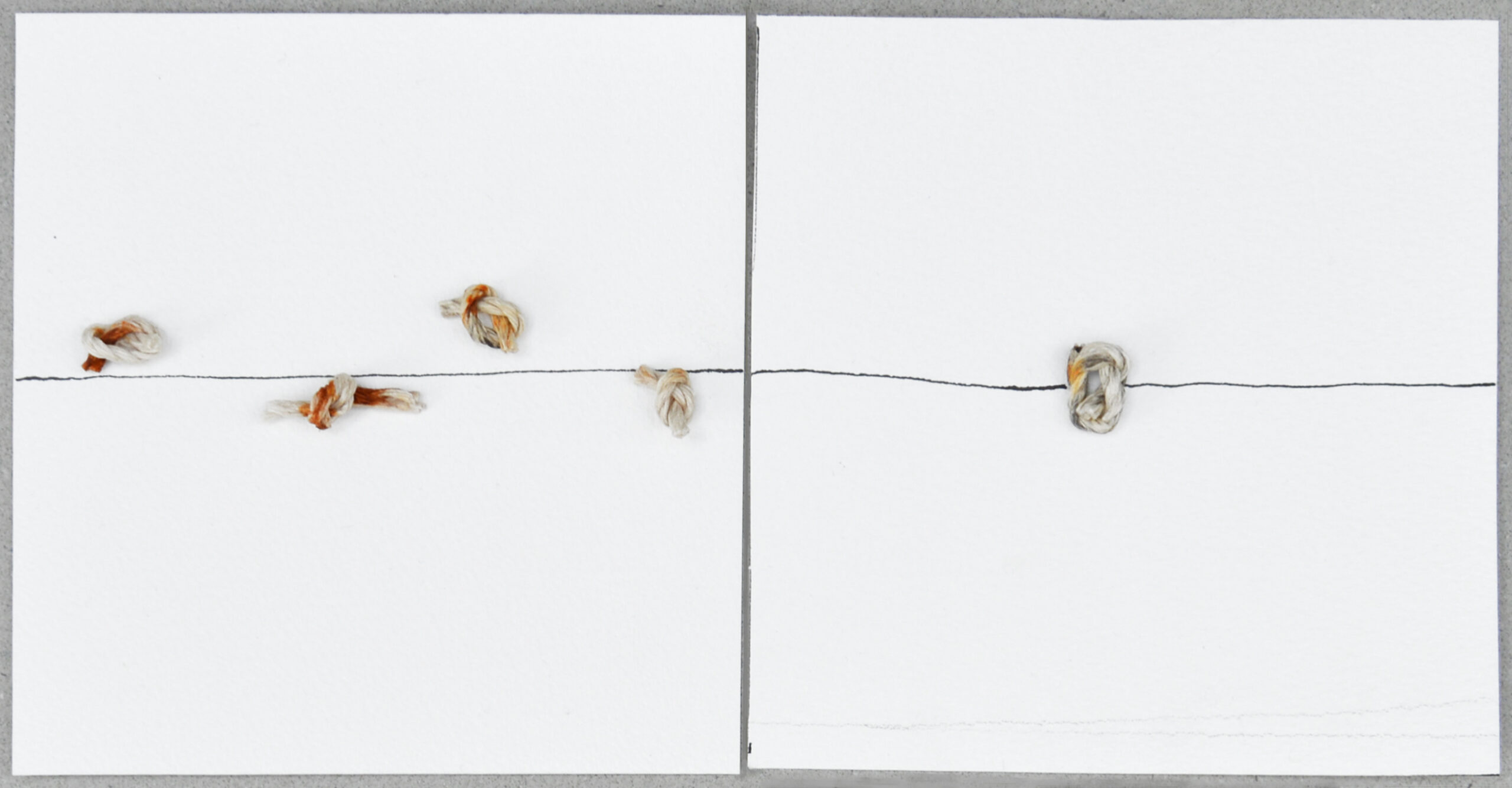 UNTITLED (TR866), 2019 mixed media on paper, diptych, 4 x 8 1/4 in